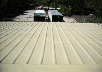 Foam mirroring metal roof