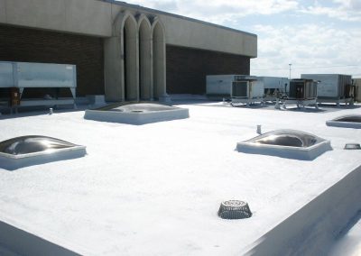 Roof with Spray Foam Insulation and Air Conditioning Unit