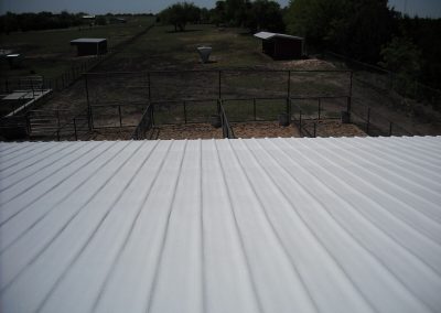 foam and coating on metal roof
